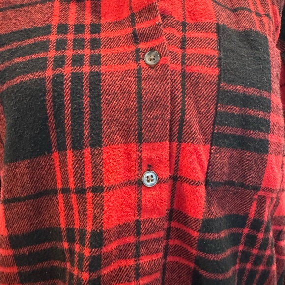 Love Notes Red/Black Plaid Shirt Jacket- size S (oversized S) - Picture 7 of 11